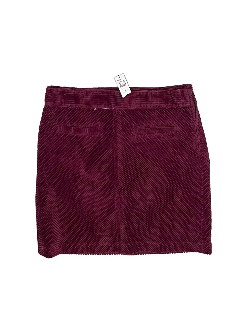 Talbots Burgundy Corduroy Mini Skirt Size 4 NWT 100% Cotton A-Line Fall Preppy